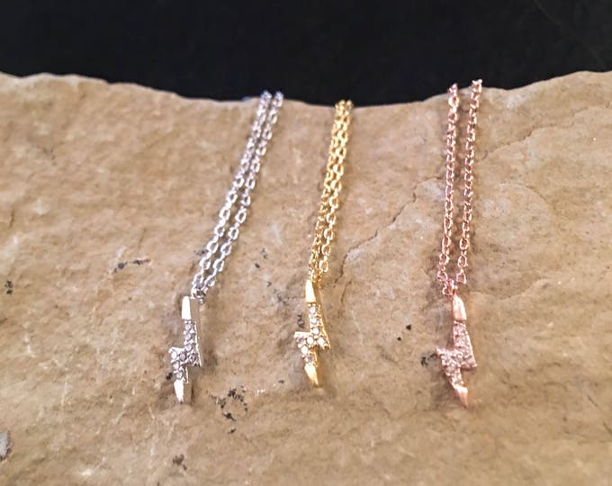 Lightning Bolt Necklace, Bolt Necklace, Lightning Necklace, Strength, Resilience, Force, Perfect Gift for Her, Valentine's Gift