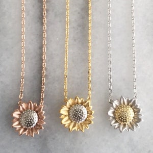 Sunflower Necklace, Sunny Sun Flower Necklace, Sun Flower Necklace, Flower Necklace, Bridesmaid Necklace, Minimalist Necklace, Friendship