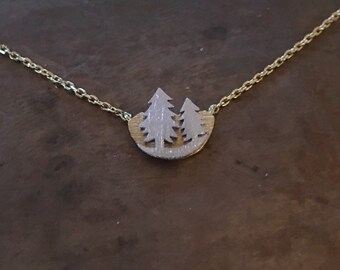 Outdoorsy Nature Necklace, Lake Life, Up North Necklace, Hiking Camping Backwoods Jewelry, Friendship Necklace, Pine Woods