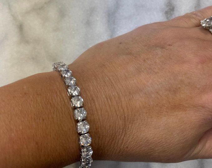 Tennis Bracelet, CZ Stone Tennis Bracelet, Dainty Tennis Bracelet  .5cm Tennis Bracelet, Bridesmaids Gift, Mother's Day Gift, For GirlFriend