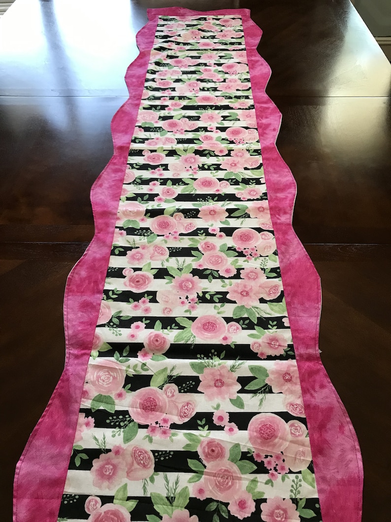 Kitchen Table Runner Gifts for Mom Mothers Day Gift,Housewarming GIft Rose Table Runner Pink Runner Pink Table Runner Pink Rose Runner