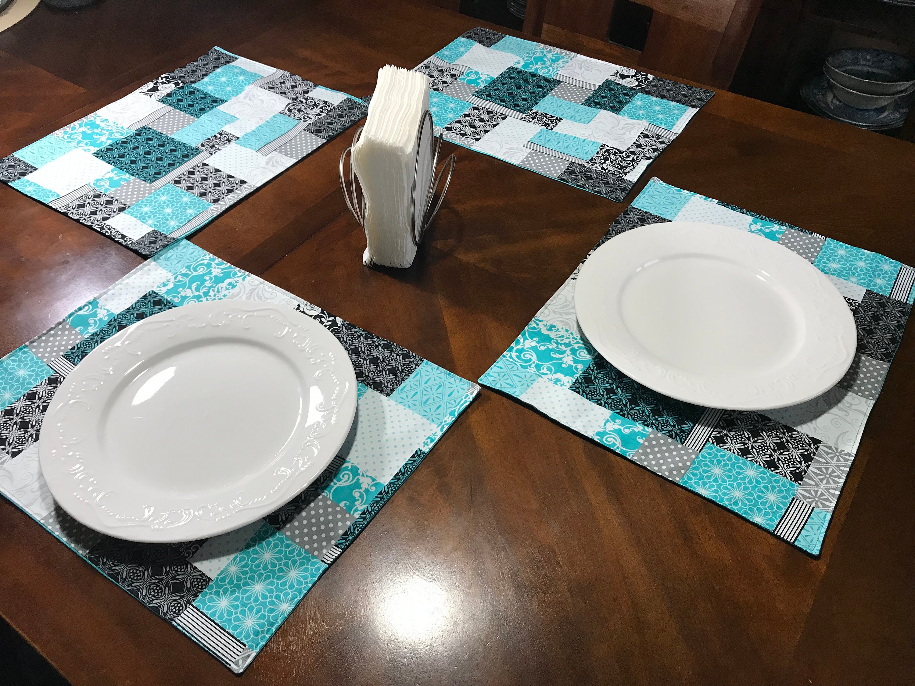Teal Table Decor Teal Modern Fabric Modern Table Decor Teal