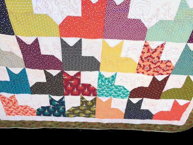 Cat Quilt Twin Size Quilt Cat Lover Gift Quilts and Etsy