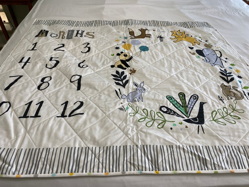 Baby Milestone Blanket Milestone Blanket Gender Neutral Baby Etsy