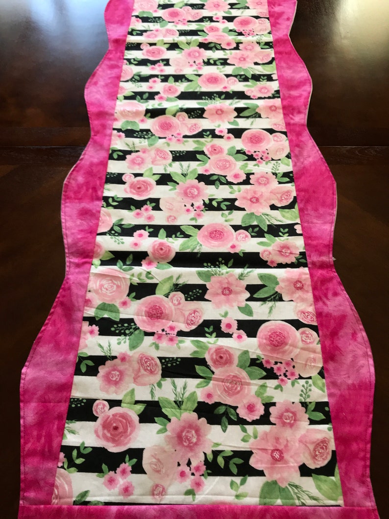 Kitchen Table Runner Gifts for Mom Mothers Day Gift,Housewarming GIft Rose Table Runner Pink Runner Pink Table Runner Pink Rose Runner