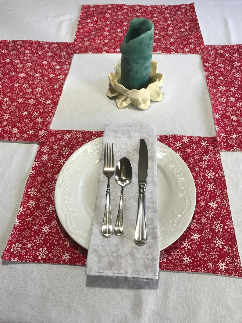 Christmas Red Placemats Christmas Placemats Red Placemats Etsy