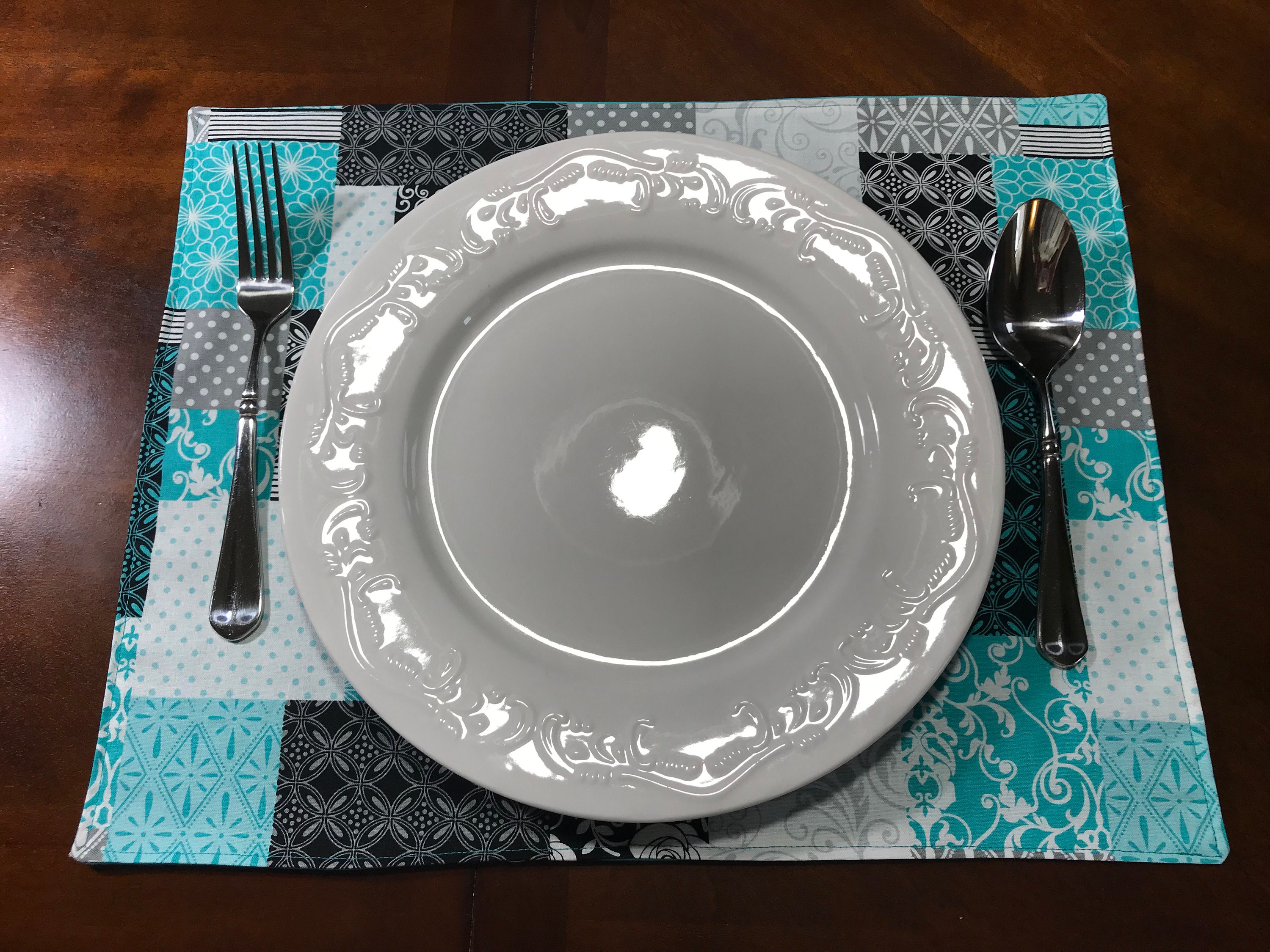 Teal Table Decor Teal Modern Fabric Modern Table Decor Teal