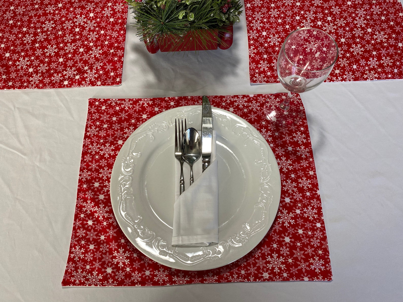 Christmas Red Placemats Christmas Placemats Red Placemats Etsy