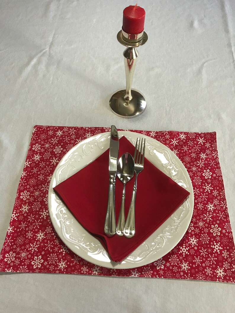 Christmas Red Placemats Christmas Placemats Red Placemats Etsy