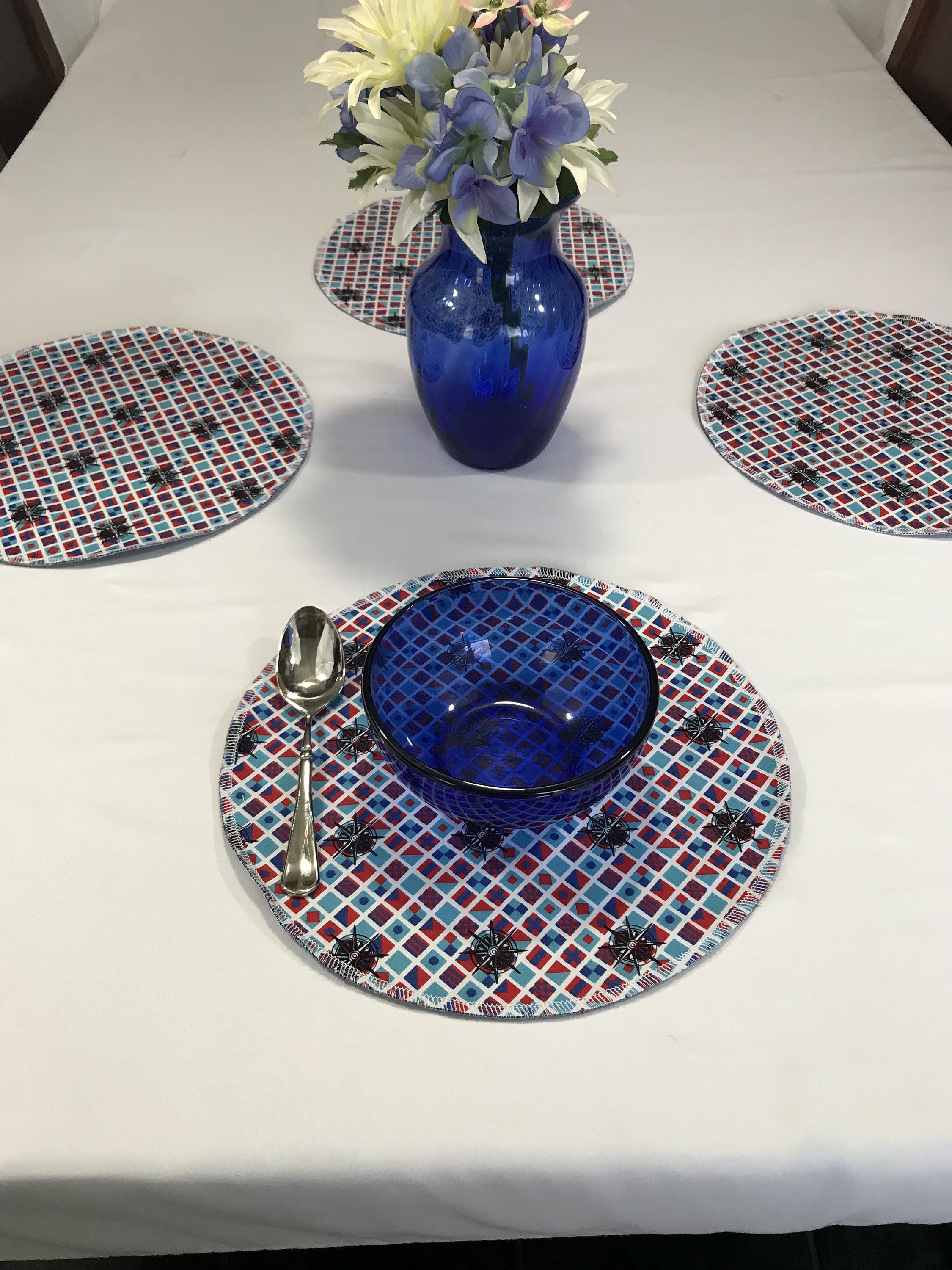 Round Table Mats Round Placemats Round Table Placemats Blue