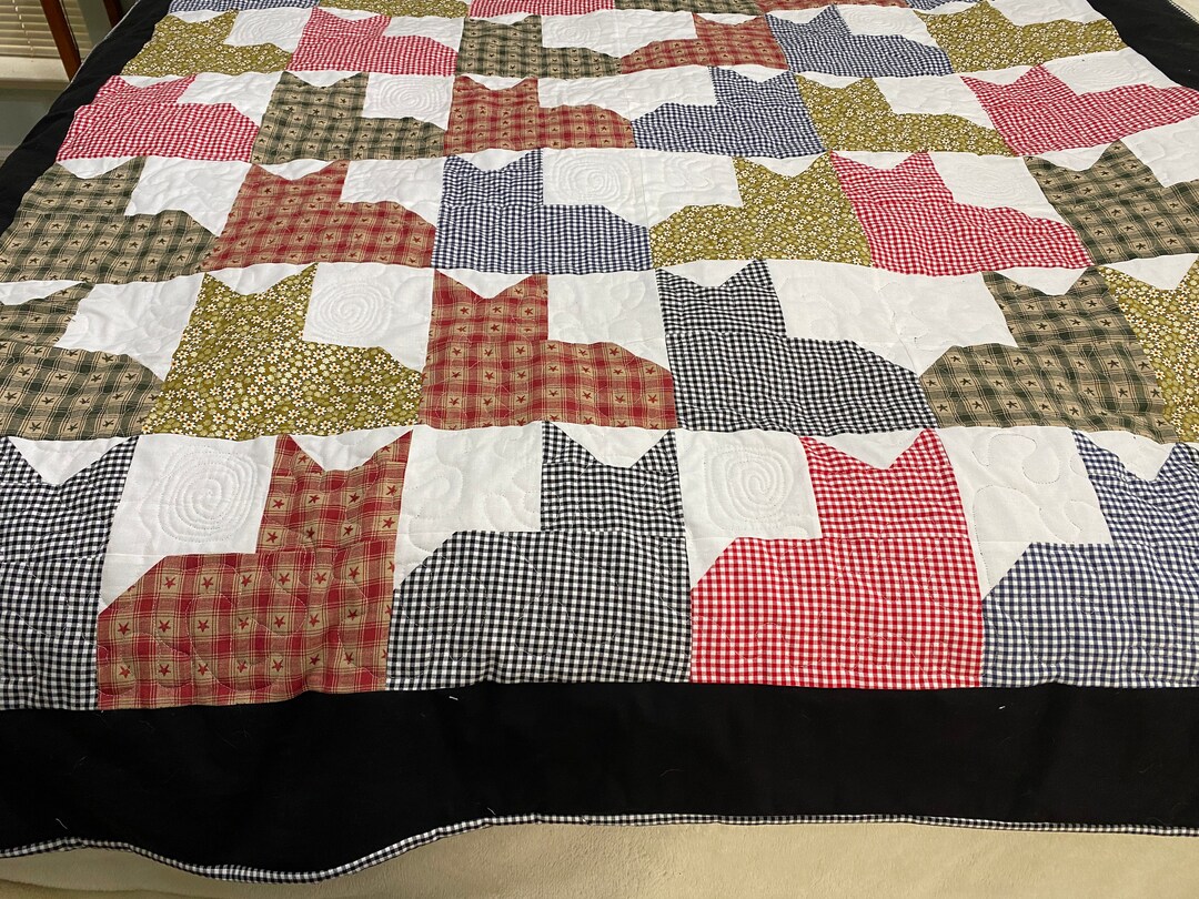 Cat Quilt, Twin Size Quilt, Cat Lover Gift, Quilts and Coverlets, Comforter, Twin Bedding
