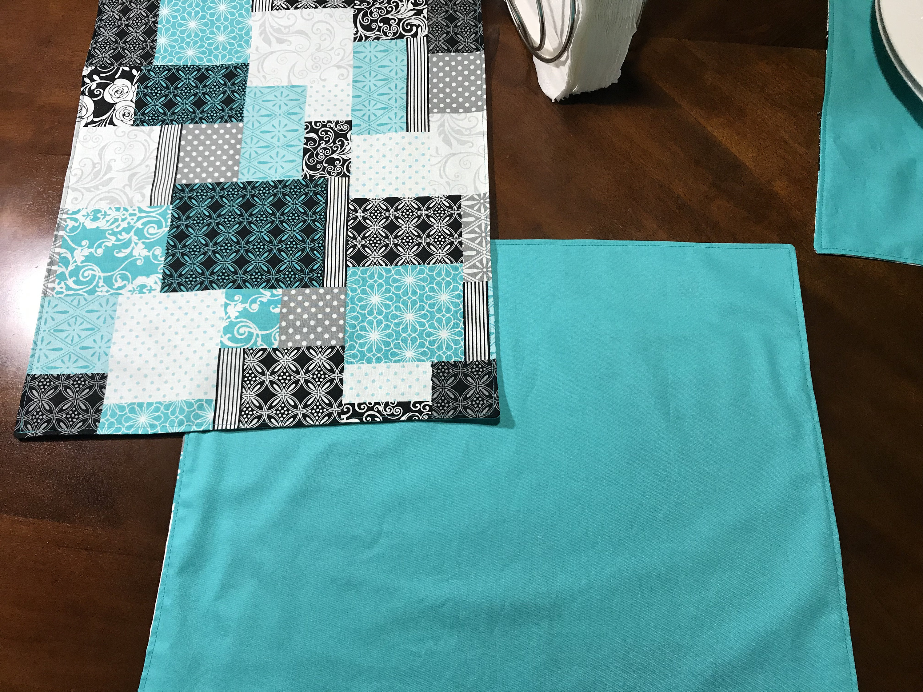 Teal Table Decor Teal Modern Fabric Modern Table Decor Teal