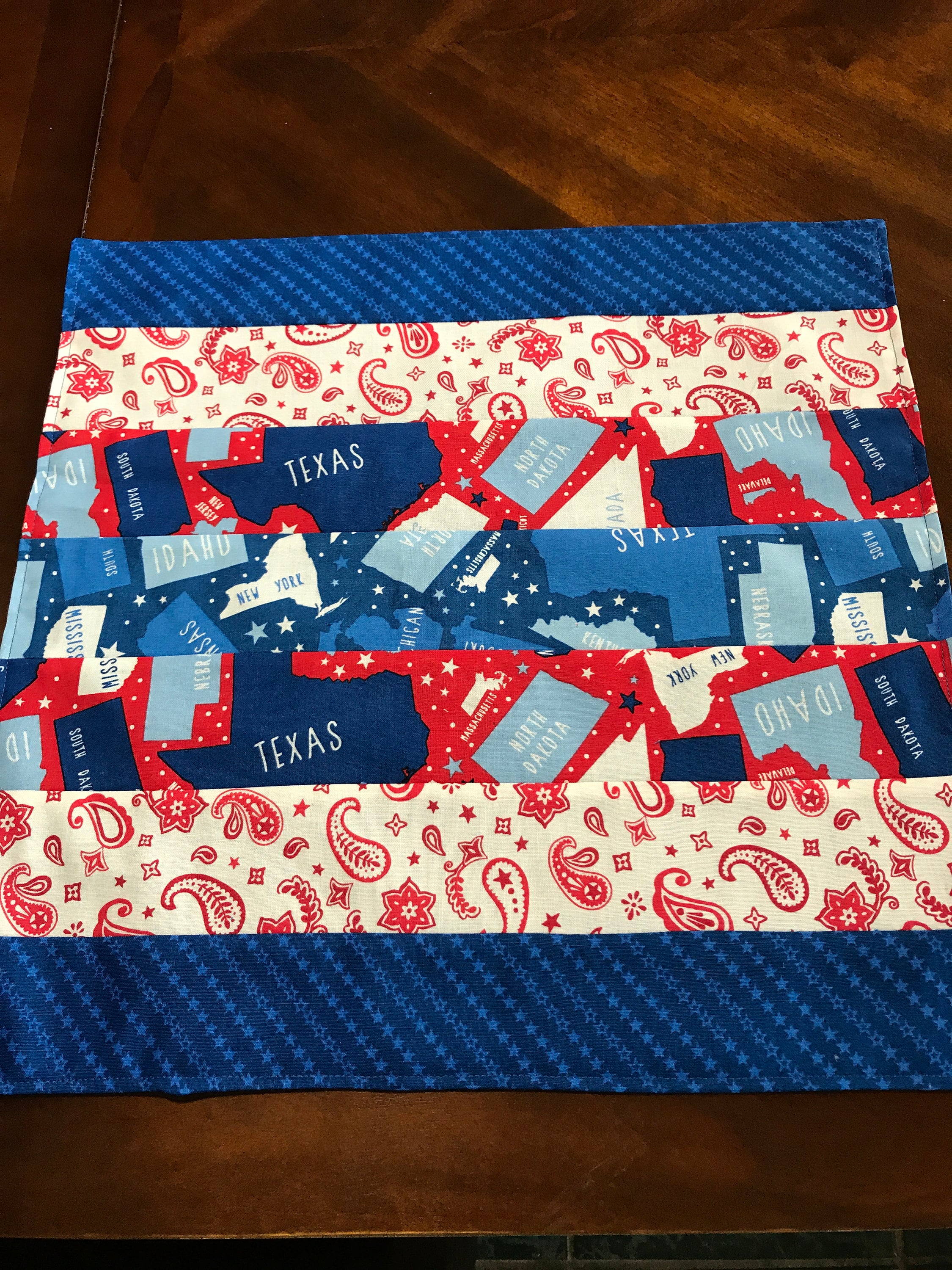 Red White and Blue Placemats Patriotic Placemats Red White Etsy