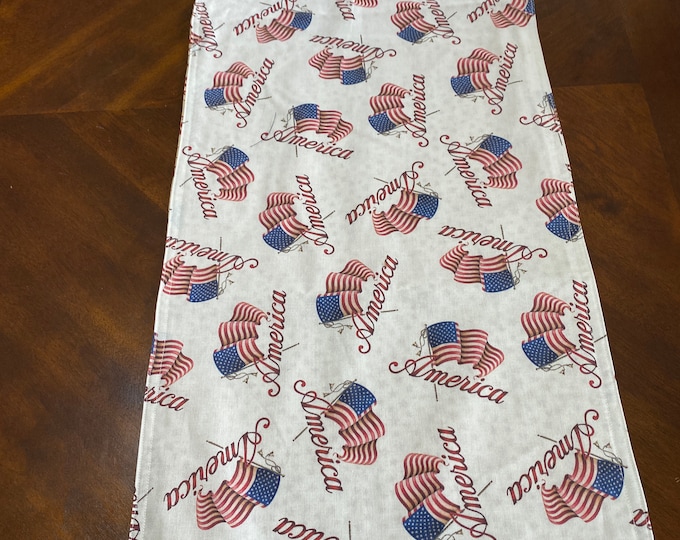 Patriotic Table Runner, Americana Decor, Patriotic Table Linens, Patriotic Table Decor, Reversible Tabke Runner, 4th of July Runner