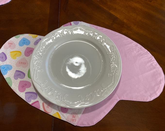 Valentines Placemats, Heart Placemats, Valentines Table Decor, Heart Table Decor, Custom Placemats, Valentines Day Decor, Large Placemats