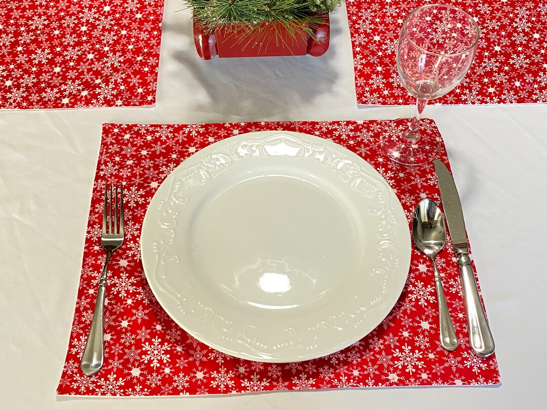 Christmas Red Placemats Christmas Placemats Red Placemats Etsy