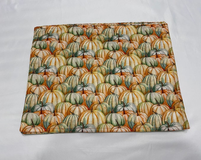 Pumpkin Placemats, Fall Placemats, Pumpkin Table Decor, Placemats Set of 6, Pumpkin Decor Table, Reversible Placemats, Orange Placemats