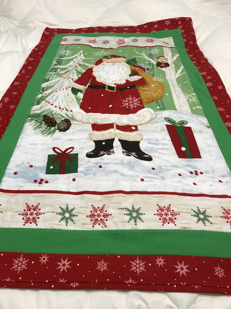 Santa Wall Hanging Santa Wall Decor Fabric Santa Decor Wall Etsy