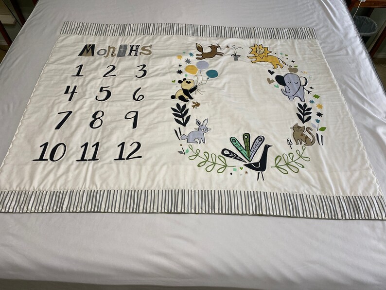 Baby Milestone Blanket Milestone Blanket Gender Neutral Baby Etsy