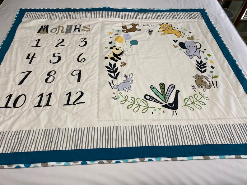 Baby Milestone Blanket Milestone Blanket Gender Neutral Baby Etsy