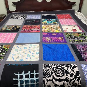 Memory Quilt, Custom Memory Quilt, Memory Blanket, T shirt Quilt, Keepsake Quilt,Graduation Gift, Birthday Gifts, Personal Quilt, OOAK Quilt image 8