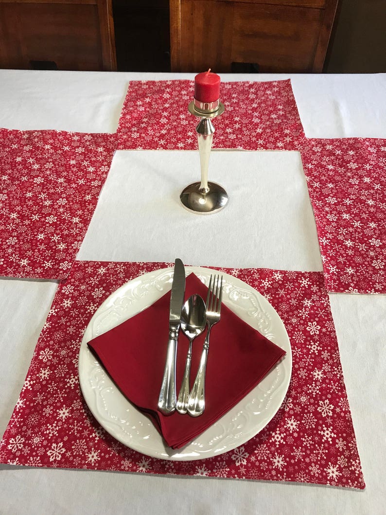 Christmas Red Placemats Christmas Placemats Red Placemats Etsy