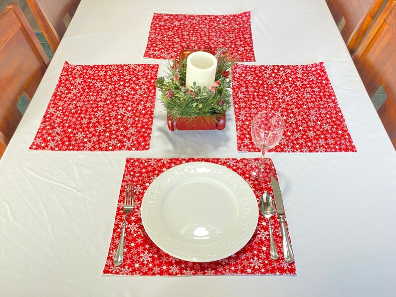 Christmas Red Placemats Christmas Placemats Red Placemats Etsy