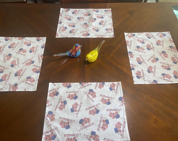 Patriotic Placemats, Americana, Striped Placemats, 4th of July Placemats, Memorial Day Mats, USA Placemats, Memorial Day Decor, 4th of July