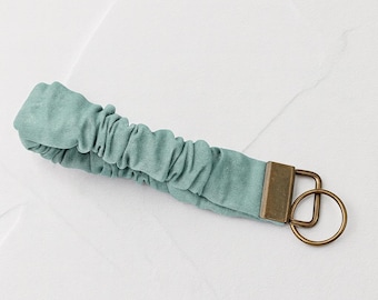 Handmade Fabric Scrunchie Wristlet Keychain: Soft Key Fob