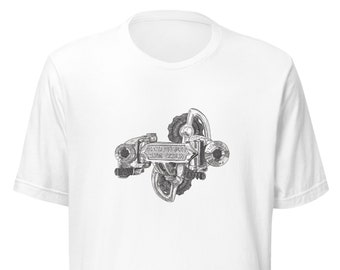 Cycling Short-Sleeve Unisex T-Shirt : Vintage Rear Derailleur T-Shirt