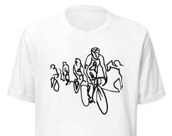 Abstract Racer Short-Sleeve Unisex T-Shirt : Cycling T-Shirt, Bike T-Shirt, Cyclist T-Shirt