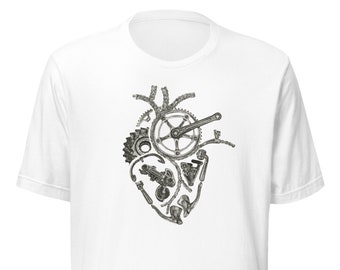 Cycling Short-Sleeve Unisex T-Shirt : Anatomical Cycling Heart T-Shirt