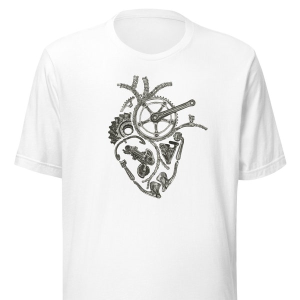 Cycling Short-Sleeve Unisex T-Shirt : Anatomical Cycling Heart T-Shirt