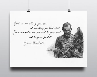 Bicycle Art Print, Bike Art Print, Tour de France Art : Gino Bartali "Good is Something You Do"