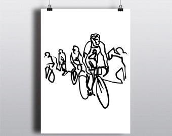 Bicycle Art Print, Bike Art Print, Vintage Campagnolo : Abstract Racer