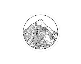 Mt Everest Centered White Background Sticker