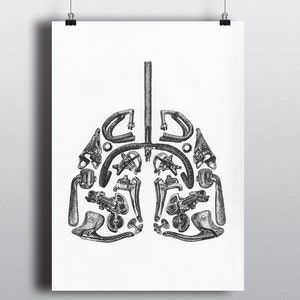 Bicycle Art Print, Bike Art Print, Vintage Bicycle Art : Bicycle Lungs