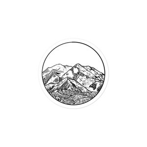 Denali Centered White Background Sticker
