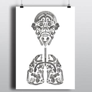 Bicycle Art Print, Bike Art Print, Vintage Bicycle Art: Bicycle Mind and Lungs