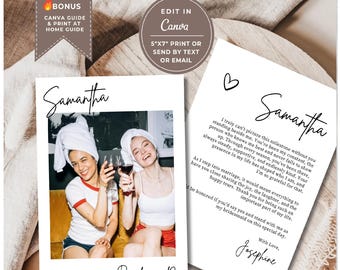 Bridesmaid Proposal Card Template, Canva Editable Template, Bridesmaid Photo Proposal, Will You Be My Maid of Honor (Digital Download)