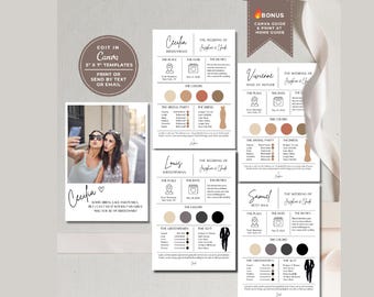 Bundel met bewerkbare Canva-sjablonen voor informatiekaartjes voor bruidsmeisjes, bruidsmeisjesaanzoek, informatie voor ceremoniemeester, bruidsjonkers en bruidsgezelschap, digitale download