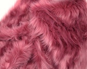 Limited Run dusty rose faux fur fabric in craft size squares, Zinfandel Faux Fur