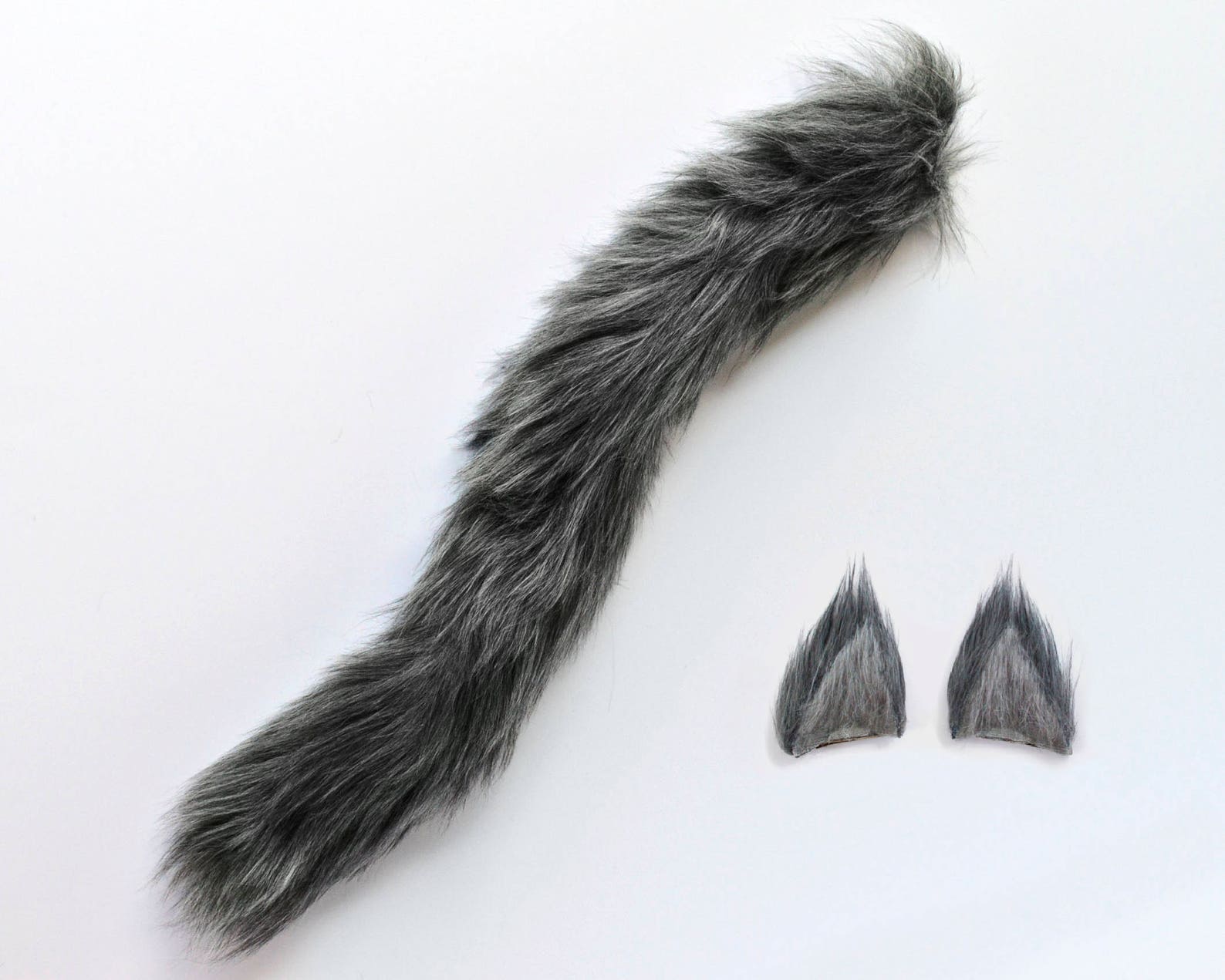 Gray Wolf Costume Set Handmade Wolf Ears and Tail Gray Wolf | Etsy
