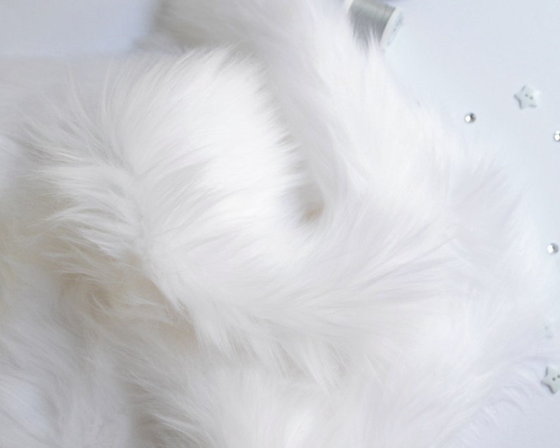 White Fur Fabric White Craft Fur White Fursuit Fur White Etsy