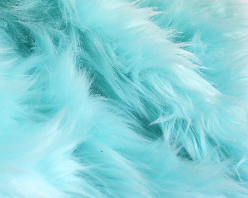 Mint Fur Shag Aqua Blue Fur Fabric Craft Size Squares Mint Shag Fabric Fluffy Mint Fur Aqua Blue Fur Material Mint Color Fur