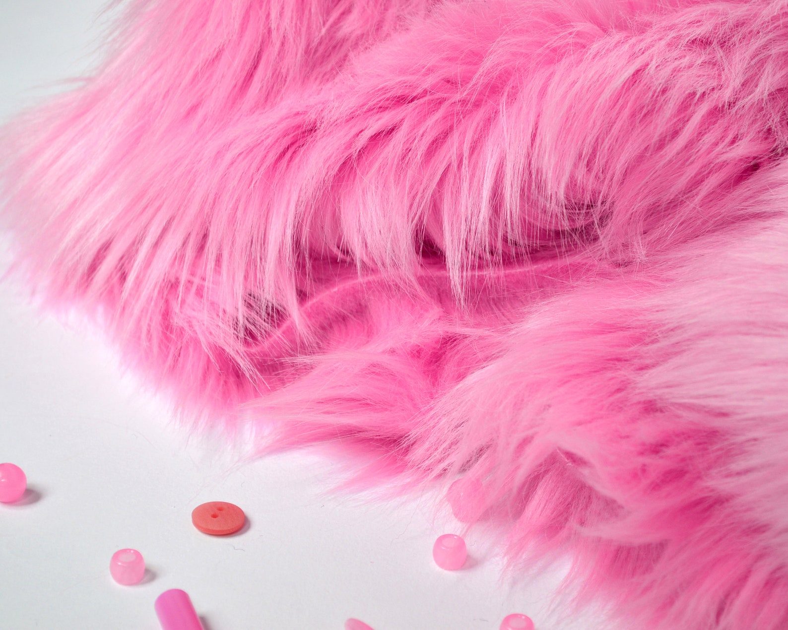 Pink Faux Fur Fabric Craft Squares Pink Fur Fabric Pink Faux Etsy