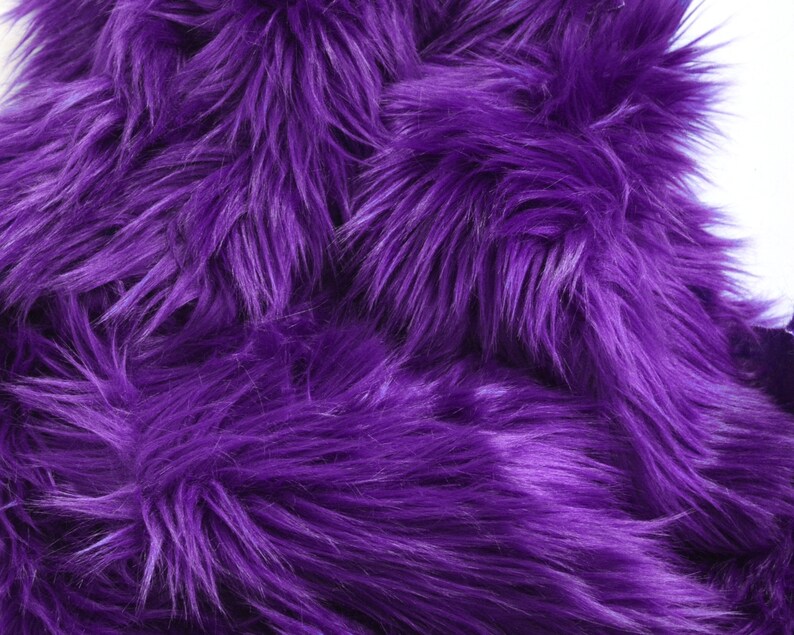 Purple Fur Fabric Craft Size: Fuzzy Purple Fur Purple Fur | Etsy