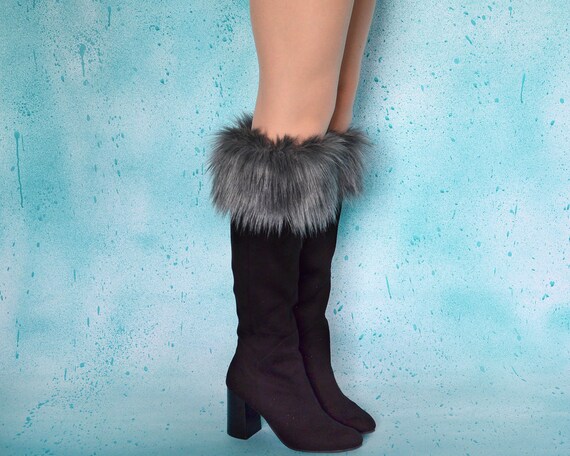 faux fur leg warmers boot covers