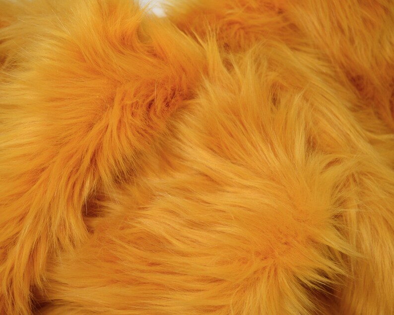 Short run mustard yellow faux fur fabric in craft size Etsy