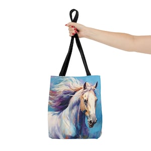 Ecuestre del amante del caballo blanco Bolsa de tela imagen 5